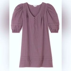 Summersalt cotton pintuck dress with puff sleeves